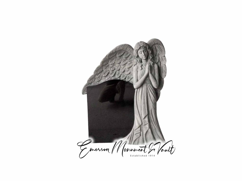 This beautiful angel memorial was carved by hand and is now ready to be engraved.