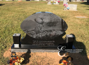 Deer and Football Memorial by Emerson Monument